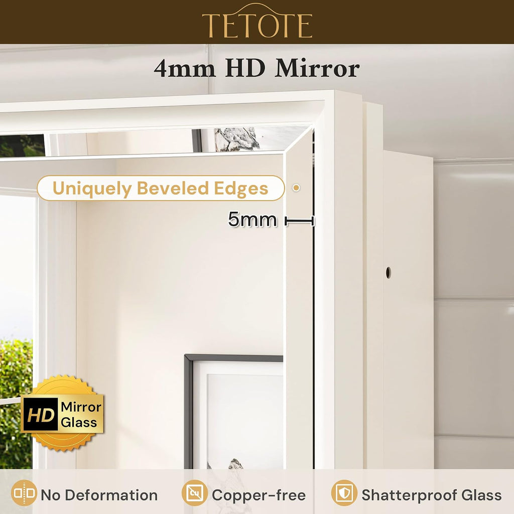 Medicine Cabinet 24" x 30" Bathroom Mirror with Storage White Medicine Cabinet with Mirror , Beveled Framed