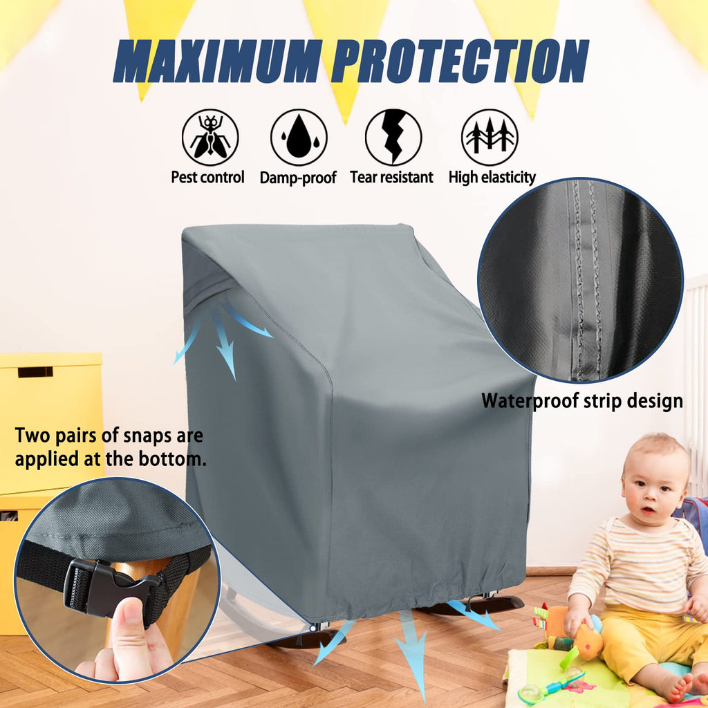 Outdoor Rocking Chair Cover, Waterproof Weather Resistant Patio Chair Cover