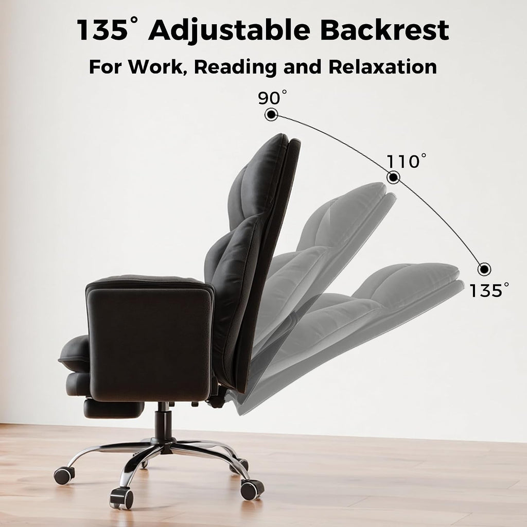 Big and Tall Office Chair, Flip Armrests for Pets & Cross Legged Sitting | Executive Ergonomic Computer Gaming Chair
