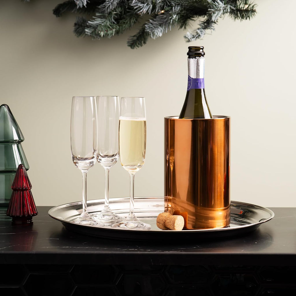 Wine Chiller for Bottles (Copper) - Champagne Bucket, Elegant Wine Bottle Chiller and Champagne Cooler, Insulated