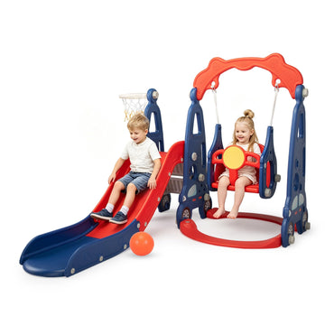 4 in 1 Toddler Swing Set and Toddler Slide for Toddlers 1-3
