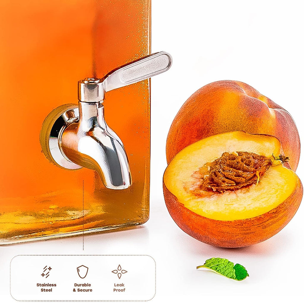 Drink Dispenser, 80 oz, Water Dispenser Countertop, Glass Drink Dispenser, Beverage dispenser, with Leak-Proof