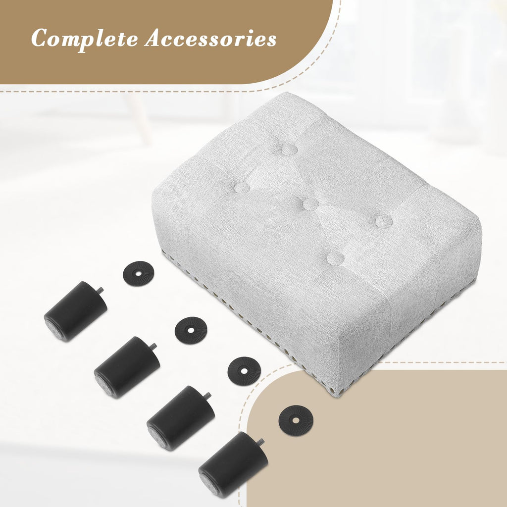 Small Foot Stool Ottoman with Storage, Rectangular Mini Ottoman with Legs Tufted Ottoman Foot Rest Stool Upholstered