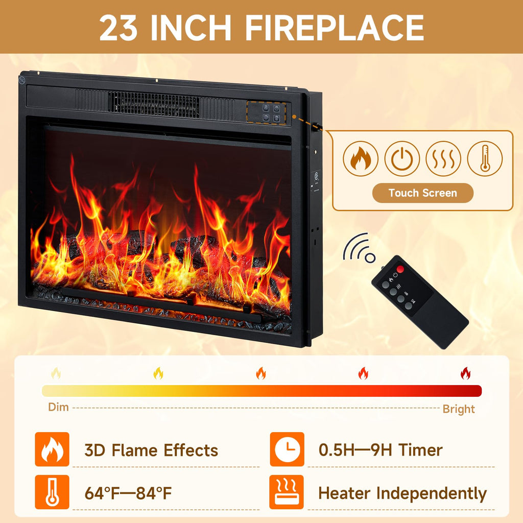 58" Fireplace TV Stand for TV up to 65 Inch with Farmhouse Sliding Barn Doors, Highboy Entertainment Center with
