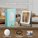 Vanity Mirror with Lights, 16"x14" Large LED Lighted Makeup Mirror, Hollywood Makeup Mirror, Touch Screen, 3-Color