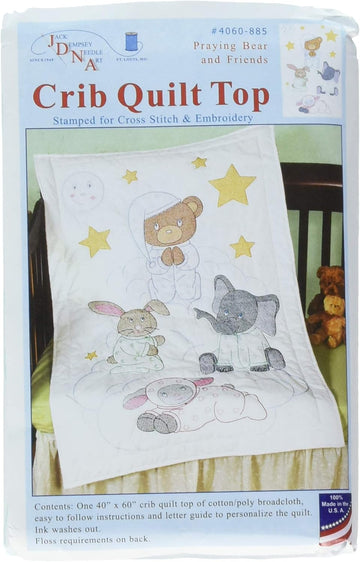 Praying Bear and Friends Crib Quilt Top