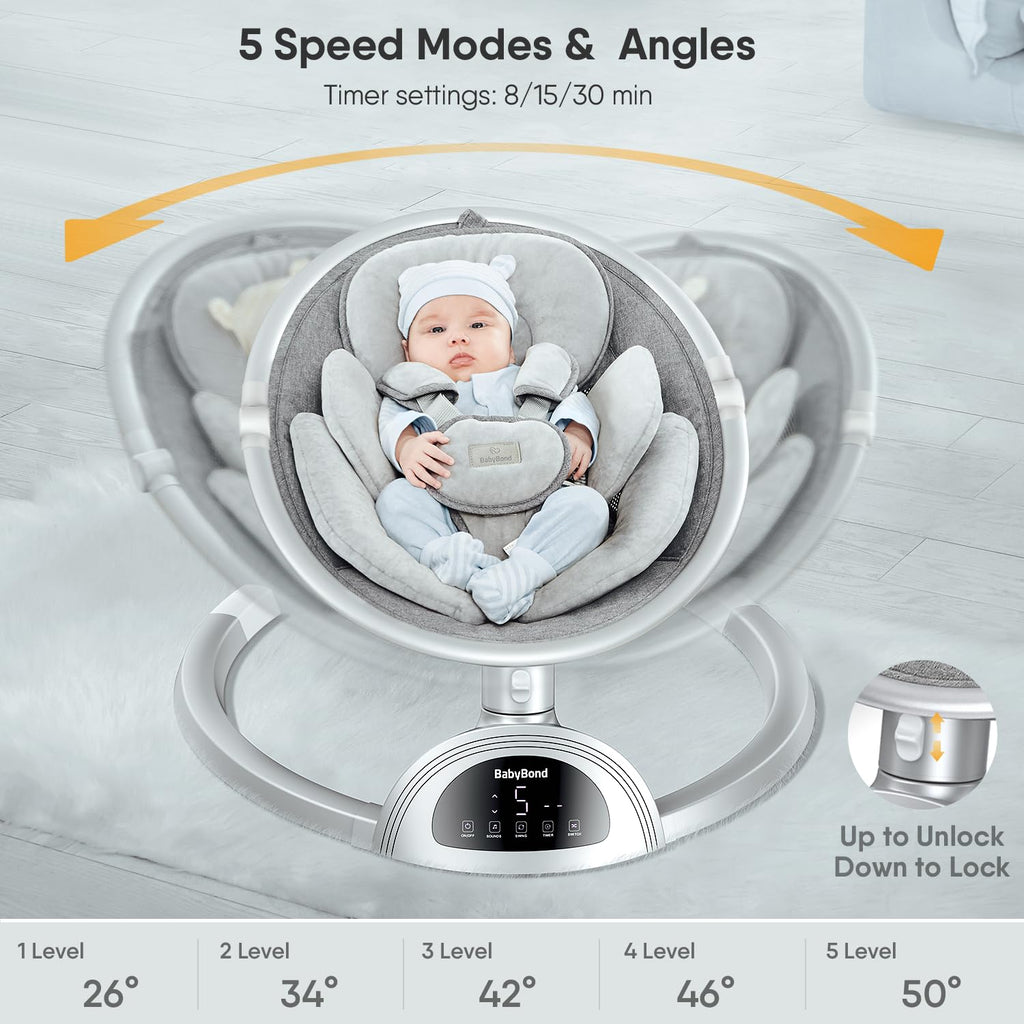 Baby Swings for Infants, Bluetooth Infant Swing with Music Speaker