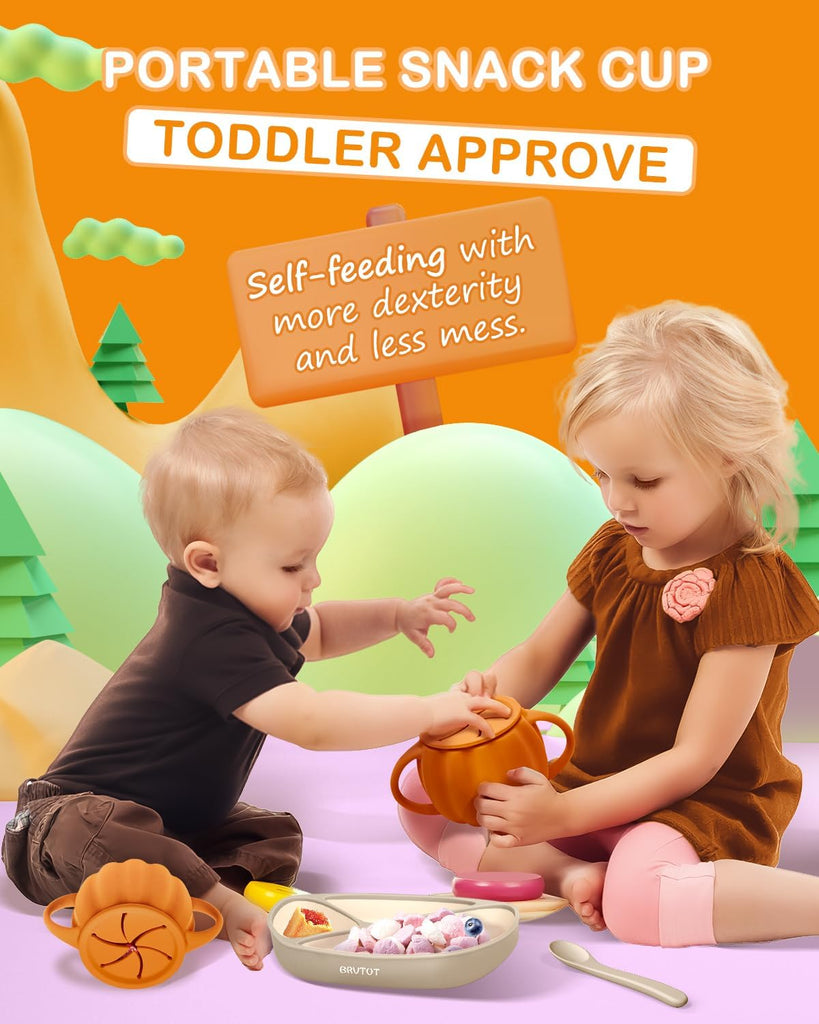 In-1 Silicone Pumpkin Toddler Cup, Converts to Straw/Snack Cup