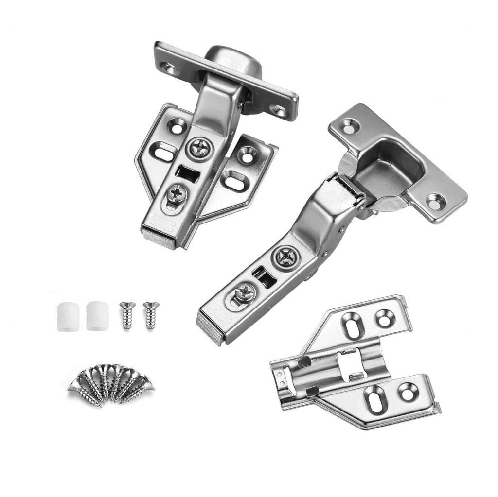 4Pcs Soft Close Inset Cabinet Hinges with Clip-On Plate