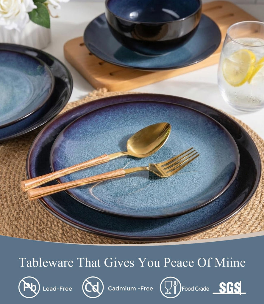 Ceramic Dinnerware Sets for 8,24Pcs Porcelain Plates and Bowls Set