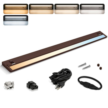 LED Under Cabinet Lighting Hardwired - Swivel Lens - 32 Inch Bronze