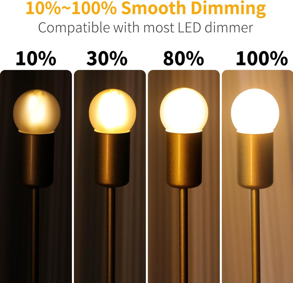 E12 Led Bulb, G16.5 Globe Light Bulbs, 40 Watt Eq, Warm White 2700K, 6 Pack