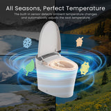 Smart Toilet with Built-In Bidet, Powerful Dual Flush, 12-Inch Rough-In, ADA Comfort Height, Auto Open and Close, Heated Seat, Night Light