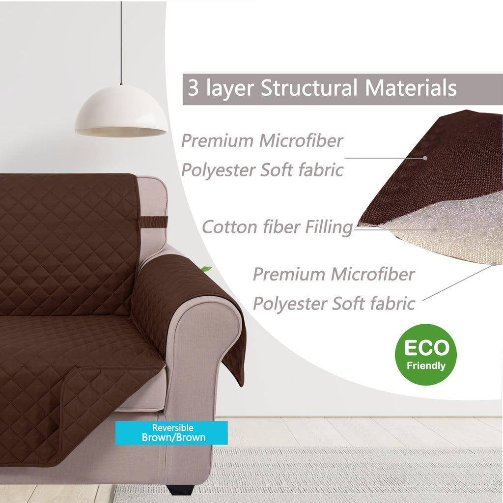 Reversible Sofa Cover Couch Cover for Dogs, Brown