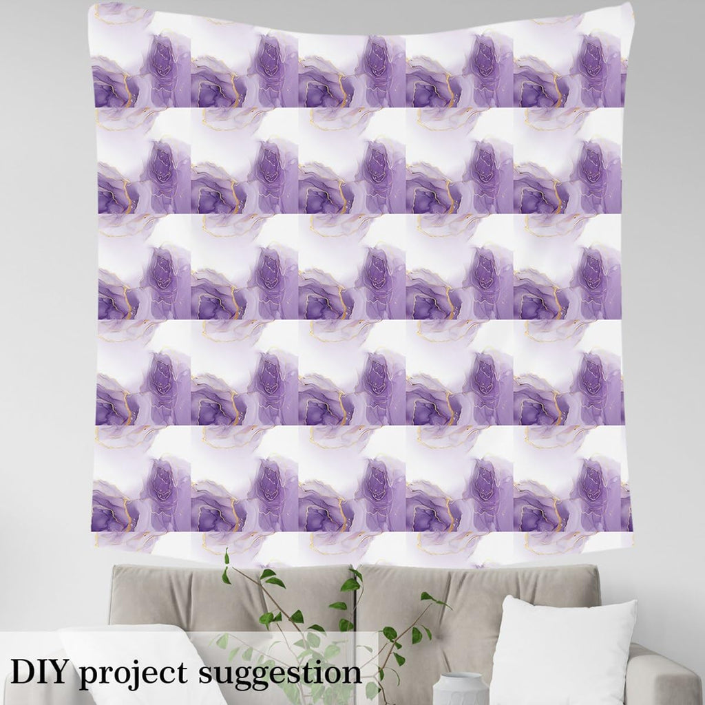 Marble Fabric by the Yard, Ombre Purple Upholstery Fabric, Golden Foil Print Decorative Fabric, Watercolor Tie Dye