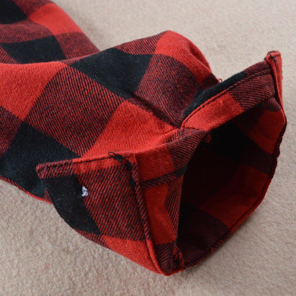Kid Girl Boy Long Sleeve Button Down Plaid Flannel Shirt