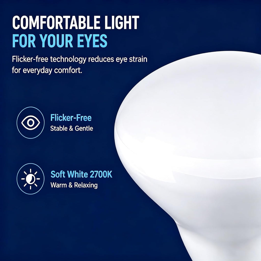 100W BR40 Flood Incandescent Light Bulbs, E26 Base, 4-Pack