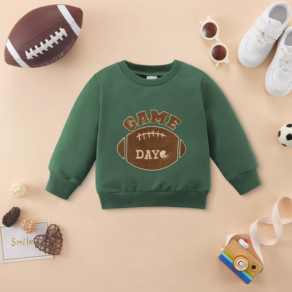 Toddler Baby Boy Fall Winter Clothes Boys Long Sleeve Football Sweatshirt Top Pants 2PCS Set