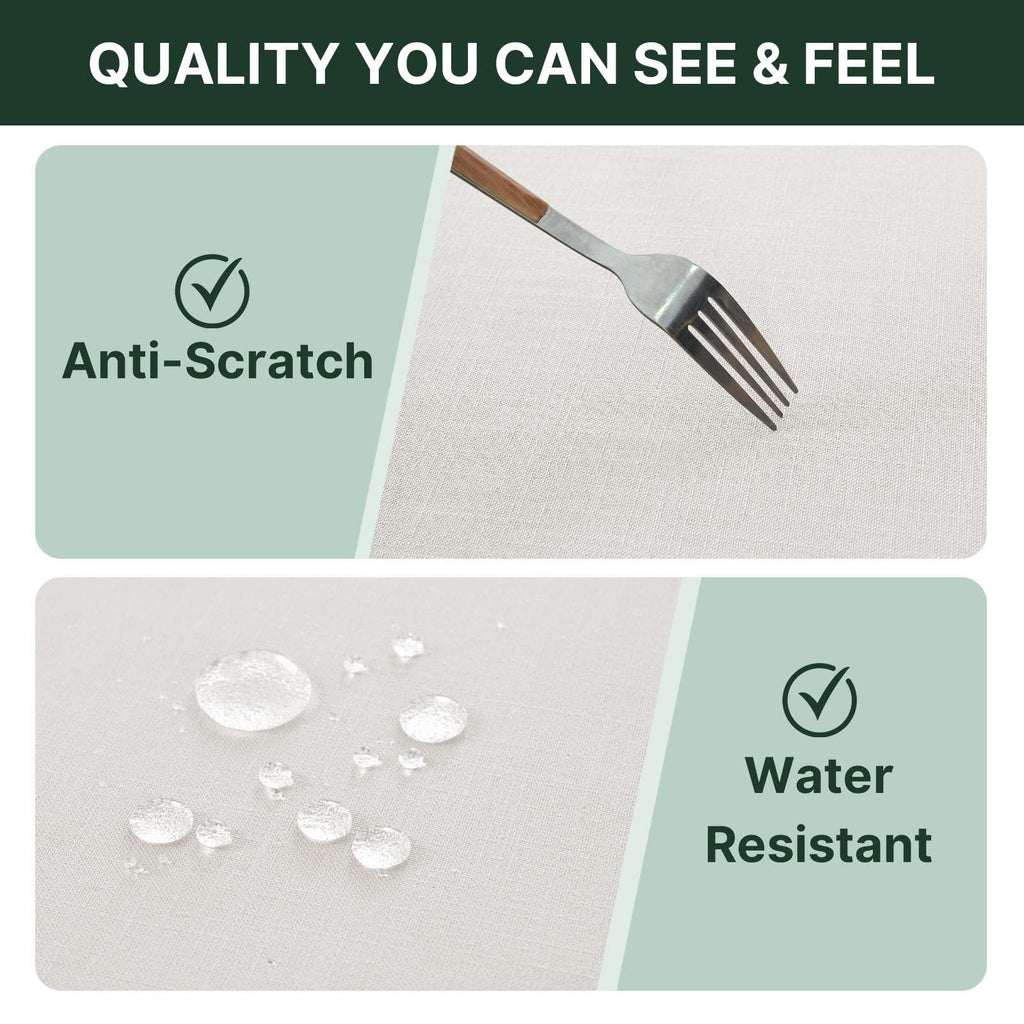 Linen Textured Table Cloths Rectangle 60 x 120 Inch Premium Solid Tablecloth Spill-Proof Waterproof Table Cover for