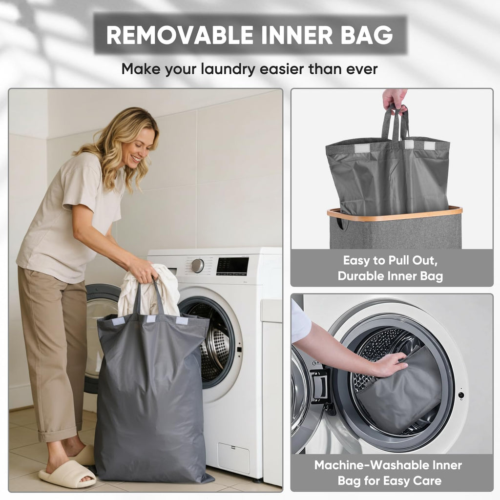 140L Laundry Hamper with Lid, Large Laundry Basket Bin