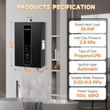 Propane Tankless Water Heater, 4.74 GPM 18L Indoor, Constant propane water heater