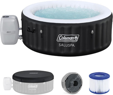 SaluSpa Miami Energy-Efficient AirJet 2-4 Person Inflatable Hot Tub | Smart Portable Outdoor Spa with Built-in