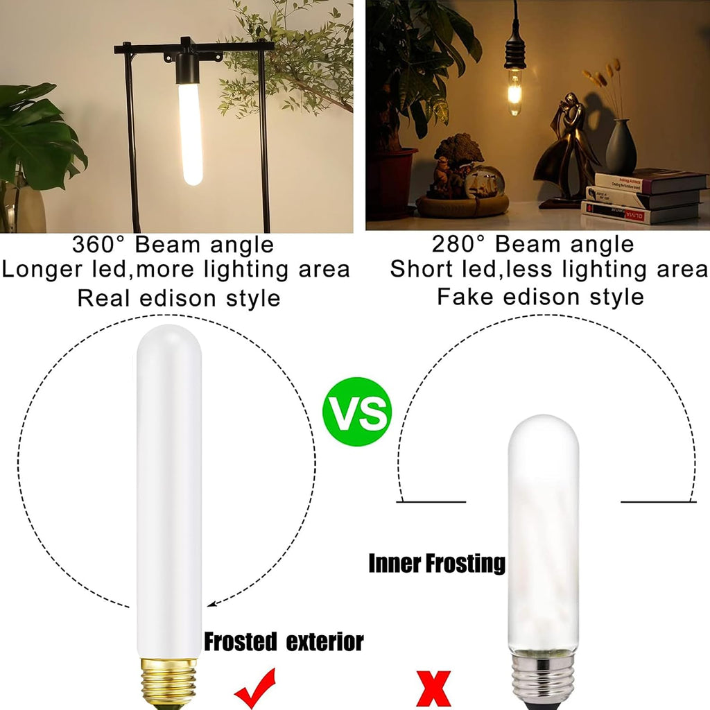 T10 Led Frosted Bulb 4W e26 Dimmable Tubular LED Light Bulb 3000K