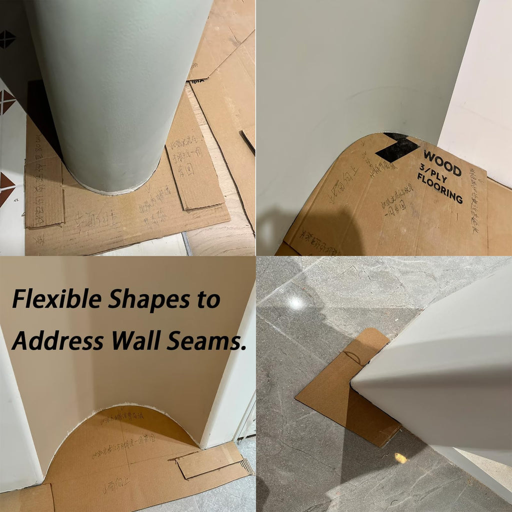 1 Inch Flexible Quarter Round Molding 5FT, Peel and Stick Rubber Trim Molding, Self Adhesive DIY for Wall Seams