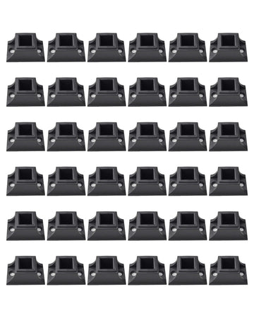 1/2" Square Iron Baluster Flat Shoes with Screws Satin Black, 12-Pack(A-Fix-36)