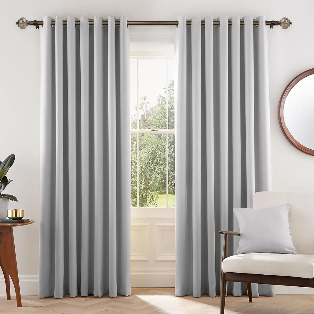 1 Inch Curtain Rods for Windows 72 to 144 Inches (6-12ft) Bronze Heavy Duty Curtain Rod, Adjustable Long Drapery Rods
