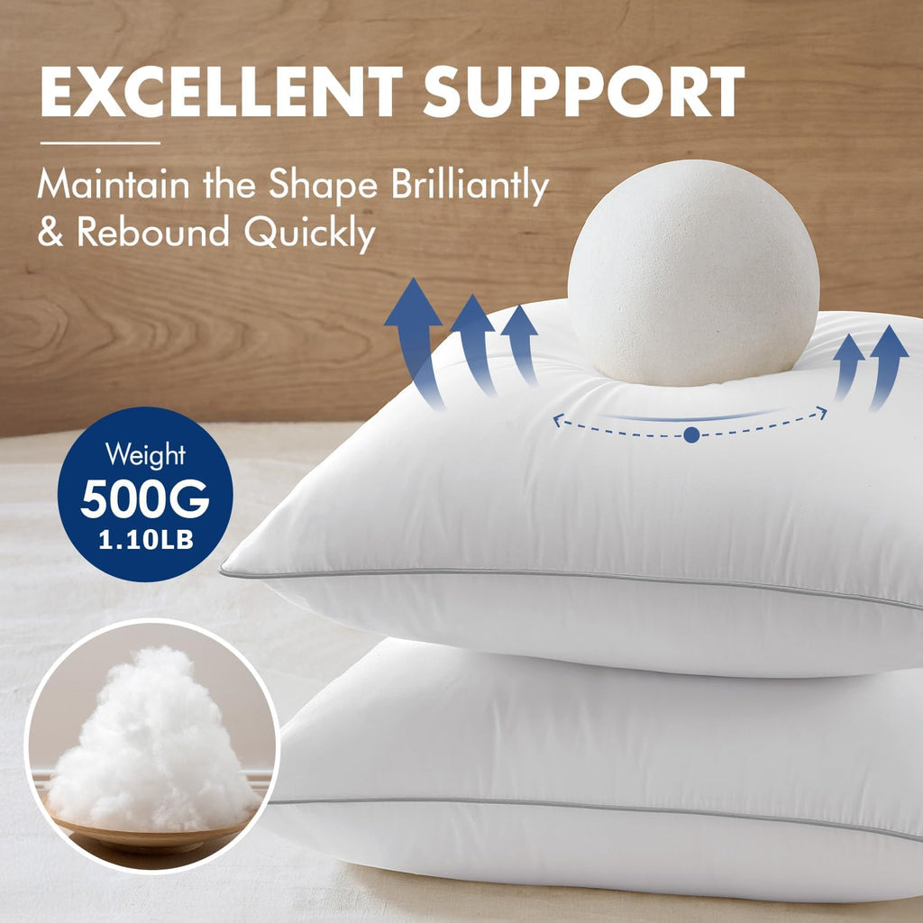 18x18 Inch Pillow Inserts with 100% Cotton Cover - Set of 2