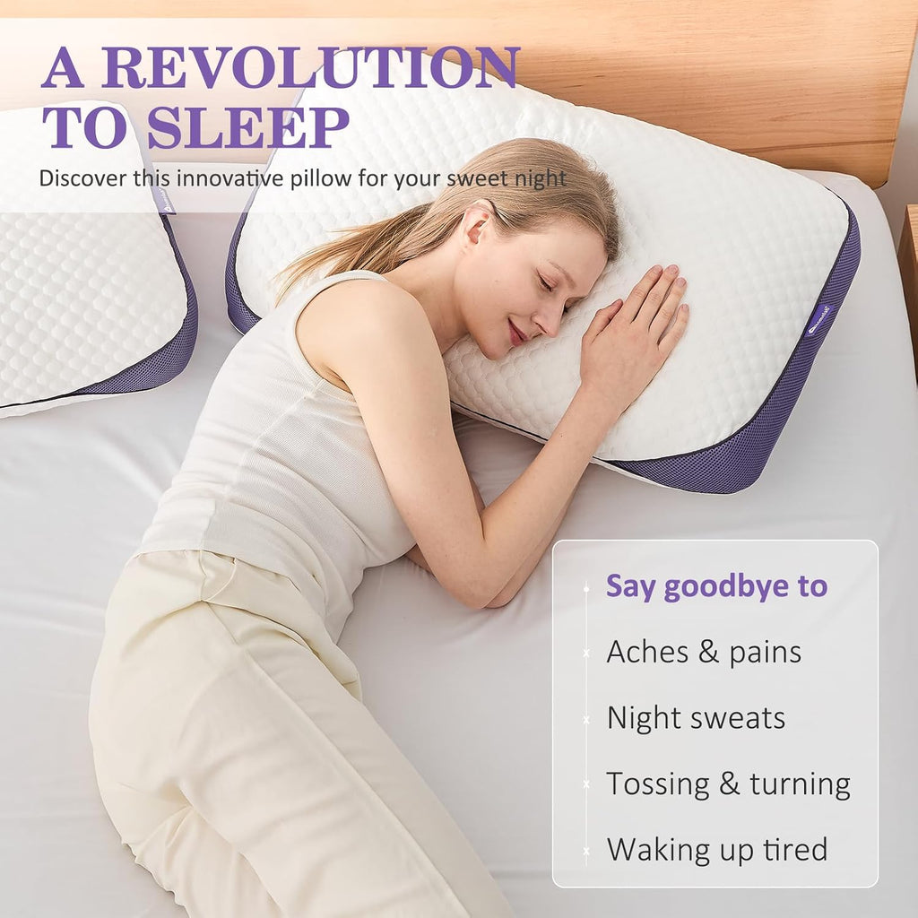 Cooling Adjustable Shredded Memory Foam Pillow, King 20x34, 1 Pack | Adjust the loft for side, back or stomach