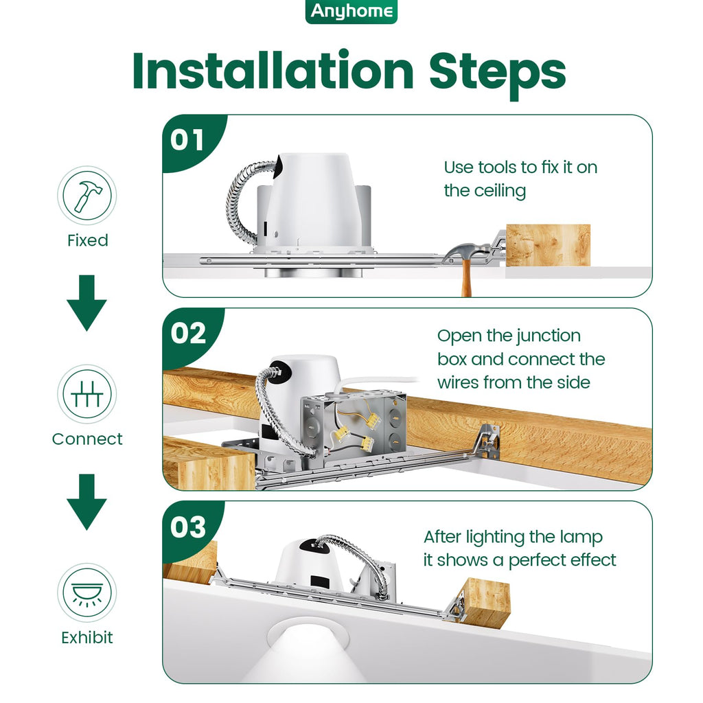 4 Inch Recessed Lighting Housing 24 Pack, New Construction