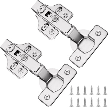 2 Pack 1 Pairs Frameless Soft Close Full Overlay Cabinet Hinges European Cabinet Door Hinges 35mm Cup Concealed Kitchen