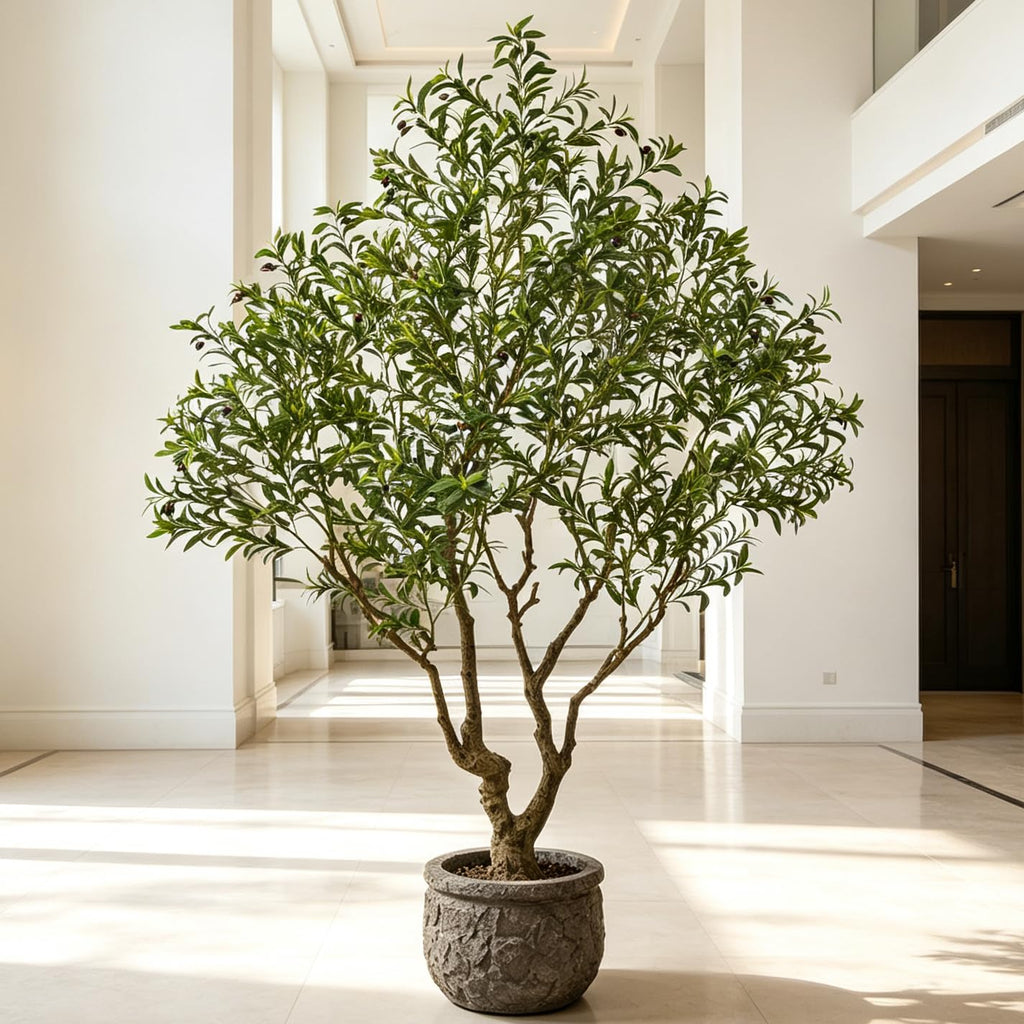 Artificial Olive Tree 8.2FT with 3342 Leaves & 136 Olive Fruits