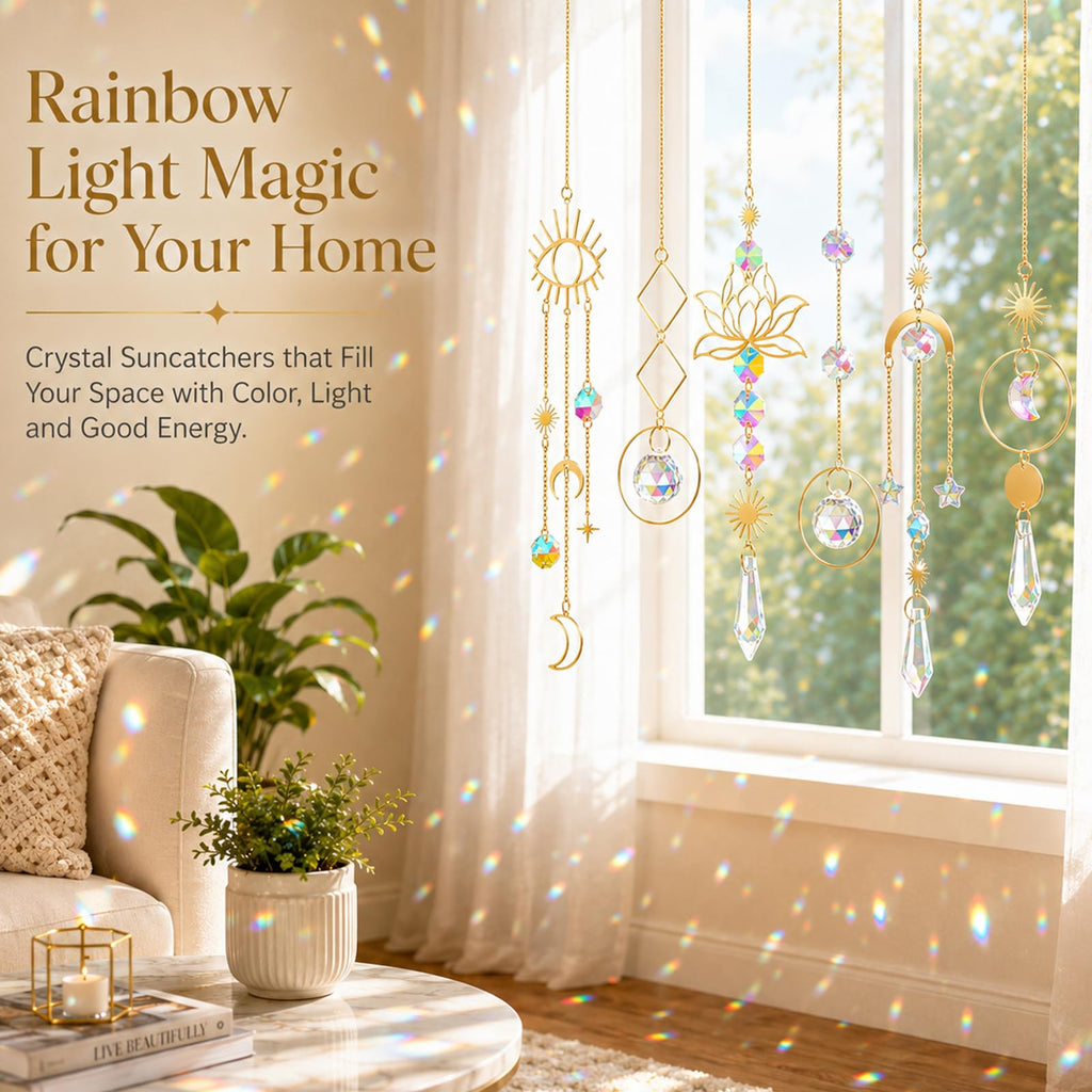 Suncatcher Crystal Hanging Prism with Chain Pendant Ornament Crystal Balls for Window