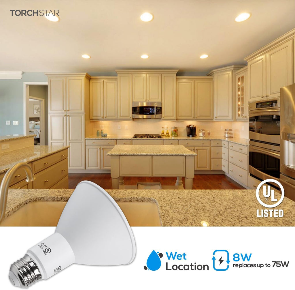 PAR30 LED Bulb, CRI90+ Dimmable, 8W Equivalent 75W, 3000K