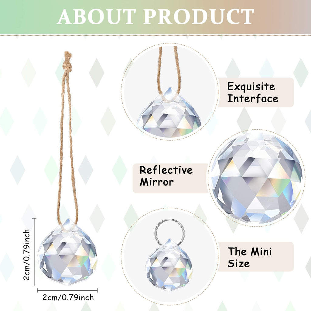 48 Pcs Clear Crystal Ball Prism Suncatcher Sun Catcher Crystal Prisms for Chandeliers Rainbow Pendants Maker Hanging