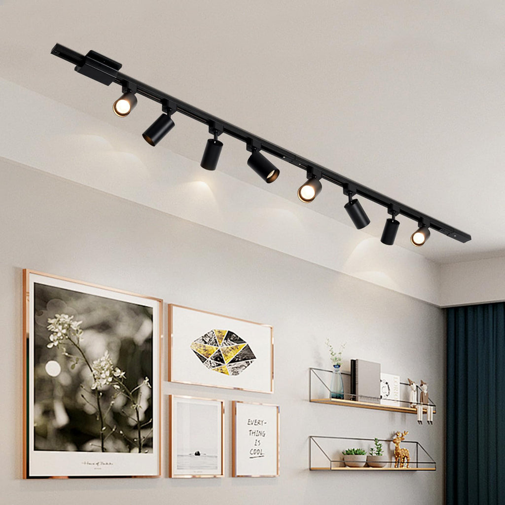 LED Track Lighting Kit with 3.3FT H Track Lighting Rails & Floating Canopy Connector, GU10 Track Light Kit
