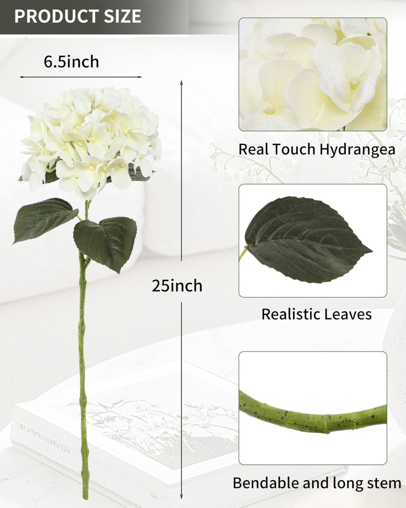3Pcs White Artificial (Ivory White)