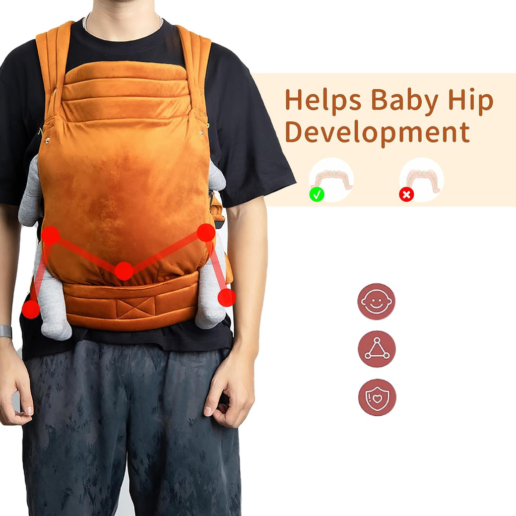 Carrier for Newborn to Toddler, Ergonomic Backpack Design, Front and Back Facing Options, Orange