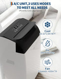 14000 BTU Portable Air Conditioner, 3-in-1 Indoor AC Unit with Cooling, Dehumidifier, Fan, 24-Hour Timer