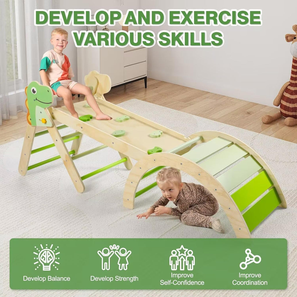 Triangle Set with Cushion, 7 in 1 Toddler Climbing Toys Indoor