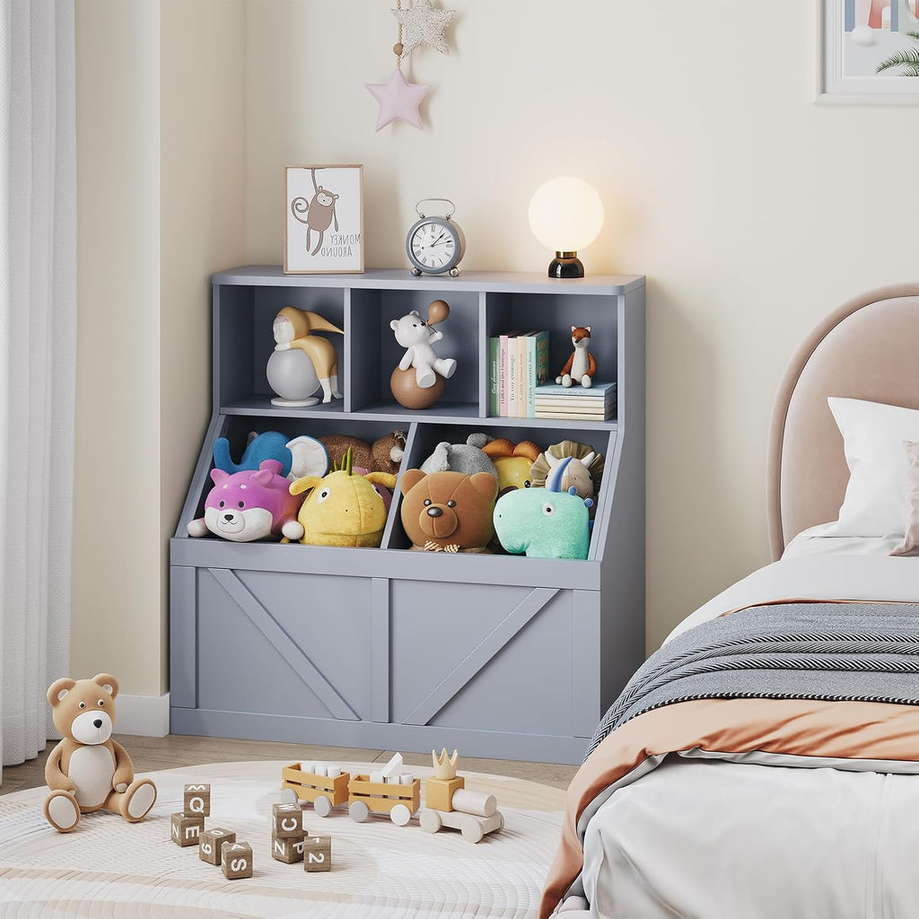 Kids Toy & Book Storage Cabinet, Multi-use Toddler Book Toy Organizer, Suitable for Kid Bedroom Playroom Nursery