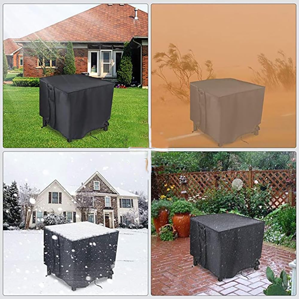Pit Cover Square for Fire Pit 28-32 Inch, Waterproof Outdoor Square Fire Pit Cover, Full Coverage Patio Firepit Covers