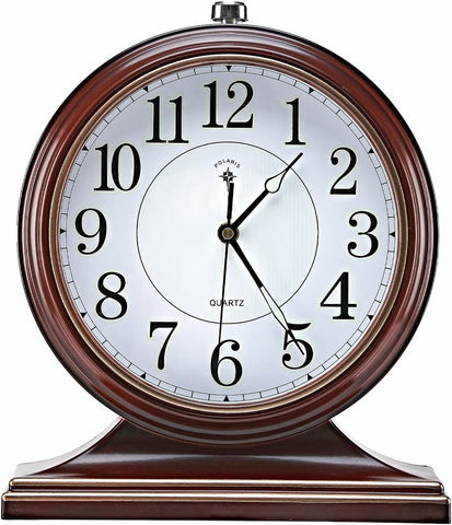 Retro Mantel Décor Desk Clock, 10-inch Vintage Table Clocks for Fireplace, Easy to Read Clocks for Living Room