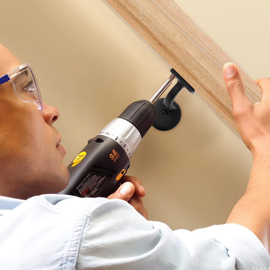 6010 Red Oak Handrail Kit 4 ft with Wall Returns and Wall Mount Brackets Indoor Wood Stairs Handrails Included Screws