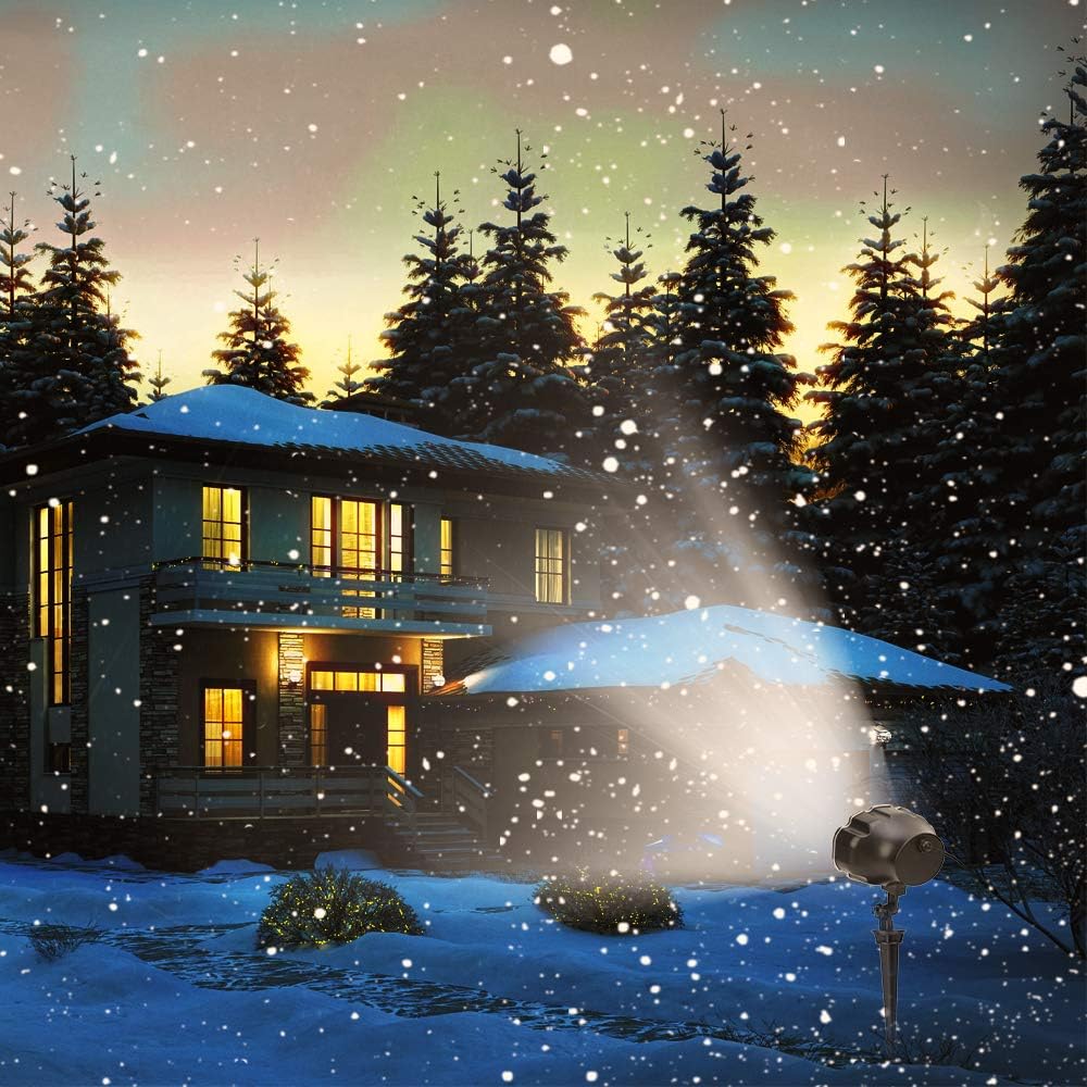 Christmas Snowfall Projector Lights Outdoor,Snow Falling Projector Lamp Dynamic Snow Effect Christmas Dot Decorations