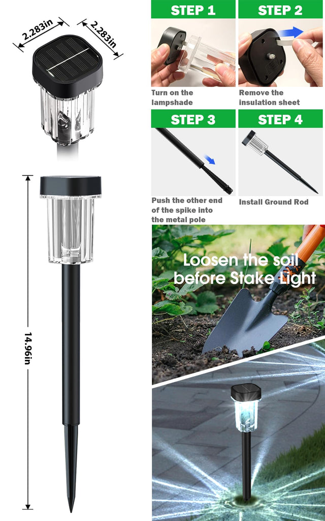 Solar Pathway Lights Outdoor, 12PK Waterproof Solar Powered Garden Lights