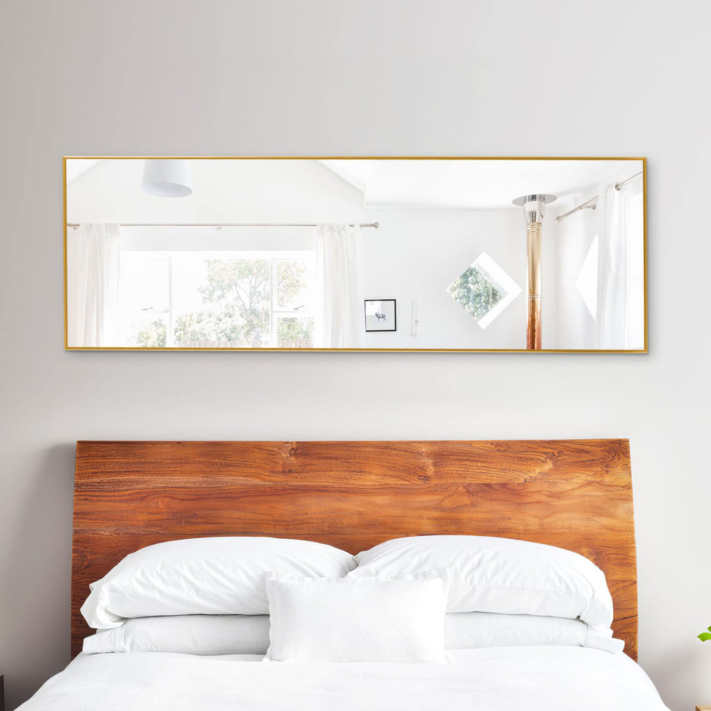 Over The Door Mirror Full Length Miror (Rect-Gold, 59"x20")